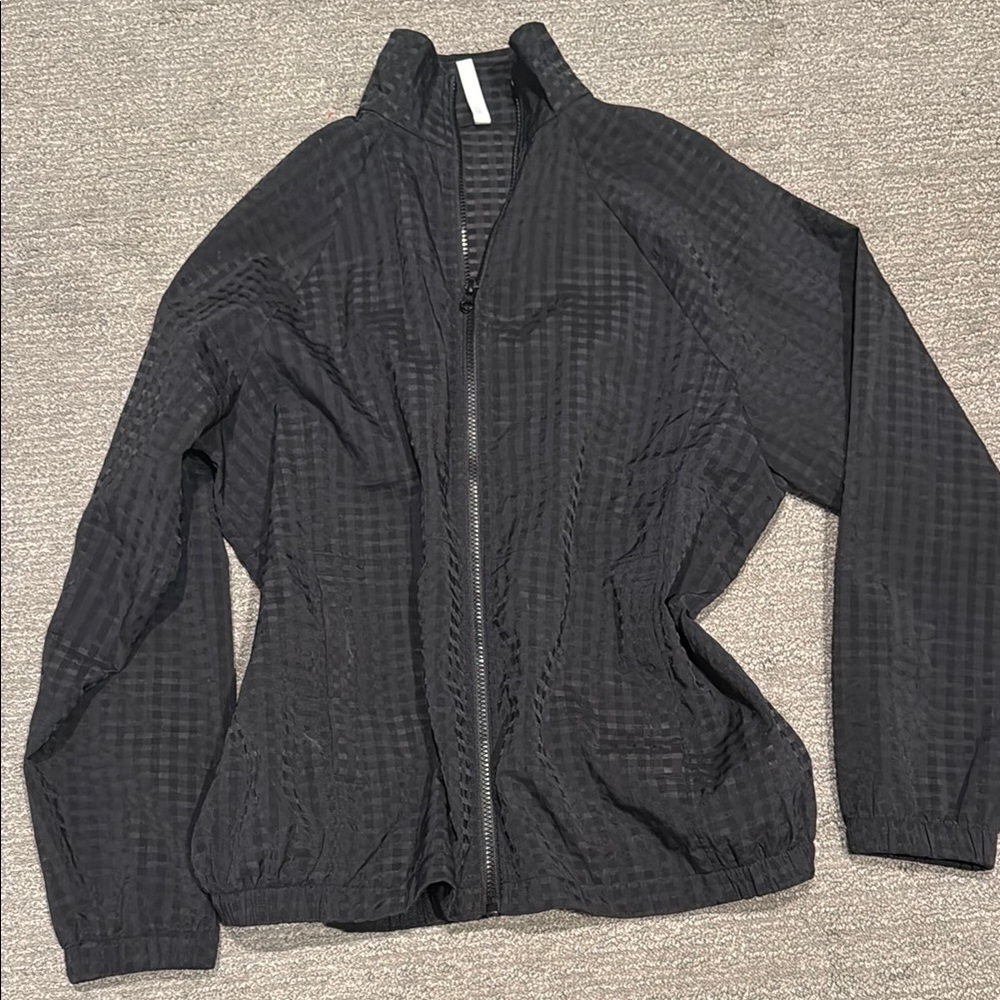 Fabletics XS checkered zip up jacket